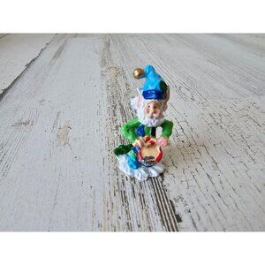 Enesco elf drums mini pewter North Pole‎ village figurine Xmas zimnicki